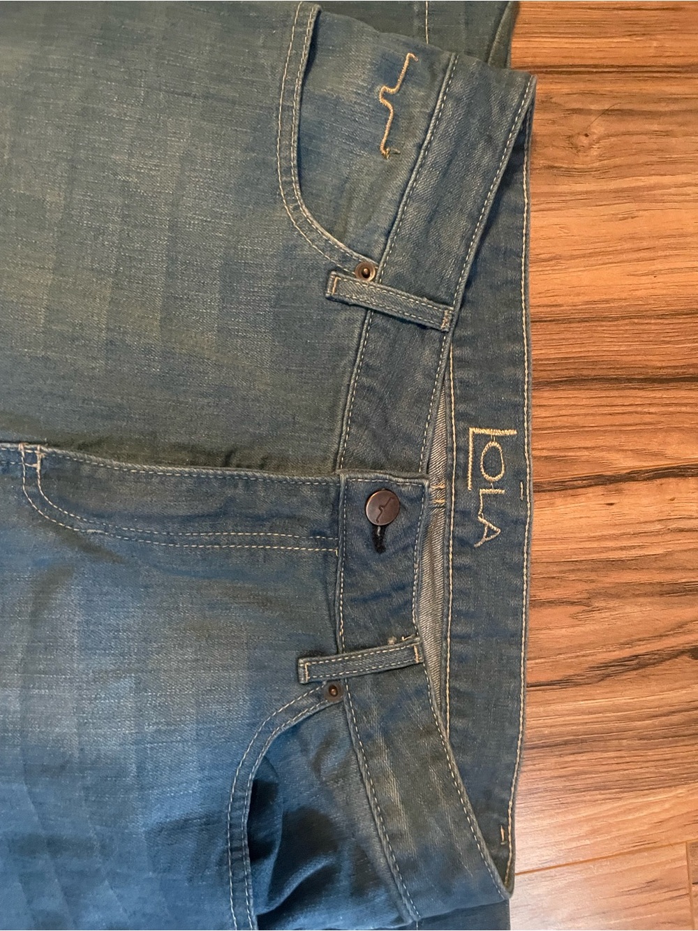 Kimes Ranch Blue Flare Jeans with Subtle Fading - Picture 3 of 6